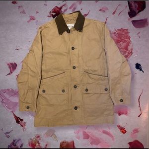 Vintage ORVIS Canvas Barn Chore Coat Jacket Corduroy Trim Quilted Lined
